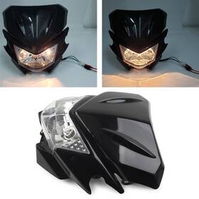 Dictorcoltd 550748608308 Universal Motorcycle Fairing Headlight Lamp Hi /lo Fit Street Fighter Dirt Bike
