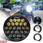 Dot Black 5-3/4inch 5.75 Motorcycle Round Led Headlight Halo Drl Angel Eyes H4 Bulb