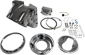 174340 Drag Specialties Nacelle Kit For 7 Inch Headlights Chrome Harley Davidson
