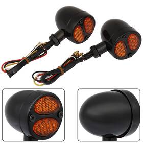 E16236501l Ecarpartst 2pcs Black Bullet Turn Signal Light Motorcycle Tail