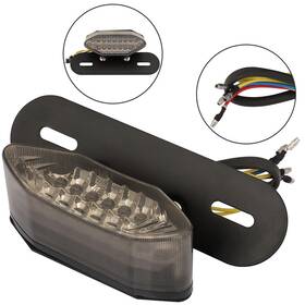 E16236601l Ecarpartst 1pc Motorcycle Integrated Tail Light With License Plate Bracket New