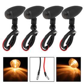 E83594901l Ecarpartst 4pcs Signal Lights Amber Motorcycle Mini Bullet Blinker Indicator Light Turn