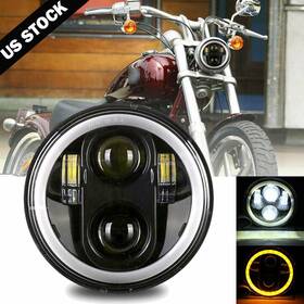 Enjoyakom 319127841244 Dot 5.75 Inch 5 3/4 Motorcycle Projector Led Light Bulb Headlight Hi/lo Beam