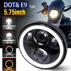 Enjoyakom 393293703568 Motorcycle 5.75 Inch 5 3/4 Led Headlight Projector For Dyna Sportster Xl1200 Xl883