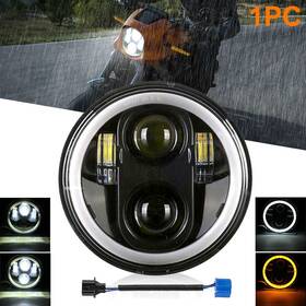 Enjoyakom 925592826411 5-3/4 Inch 5.75 Round Led Headlight High Low Beam Drl Black For Motorcycle