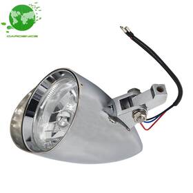 307944 Gardenice 12v Chrome Visor Motorcycle Headlight Lamp For Bobber Chopper Dyna