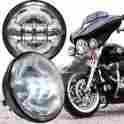 Gh026 Golden Hawk 2 X 4.5 Chrome Motorcycle Led Auxiliary Spot Fog Passing Lights Lamp For Harley