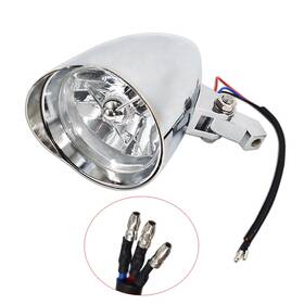 Gg989820e Globegarage 12v Motorcycle Headlight Chrome Visor For Bobber Chopper Dyna