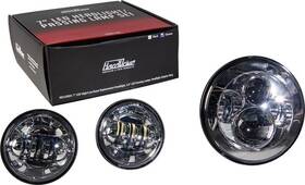 Harddrive 191361264986 7 Inch Led Headlight With Passing Lamps Kit For Harleys 45w/30w Chrome