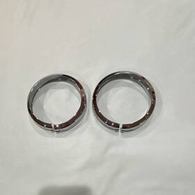 55800634a Harley-davidson Oem Chrome Visor Passing Lamp Trim Rings Set Perfect