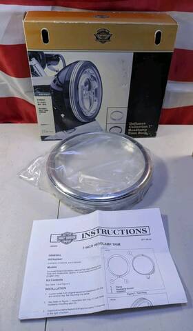 61400432 Harley-davidson Genuine Softail Defiance 7 Inch Chrome Headlight Trim Ring
