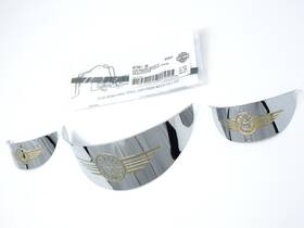 68098-96 Harley-davidson Vintage Fat Boy Chrome Gold Headlight Passing Lamp Visors Rare