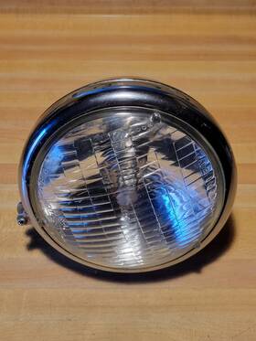 Saem91 Harley-davidson Motorcycle Bottom Mount Headlight Bucket Assembly Sae M91 Made In Usa Chrome