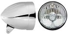 Hb54010-sr Adjure Flamed Chrome Headlight Bucket Diamond Cut Skull Headlamp Combo