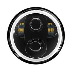 Ft18-ft24 Hogworkz Hw195214 Hogworkz-led Black Halomaker Headlight For Harley