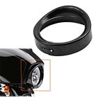 Hr-b Roccs Harley Black Headlight Ring Motorcycle Head Lamp Trim Rings