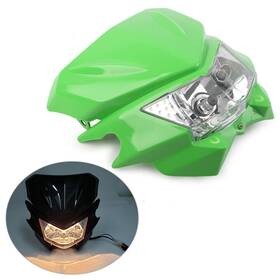 Hukyu 550742799521 Universal Motorcycle Headlight Lamp Hi /lo For Street Fighter Dirt Bike Green