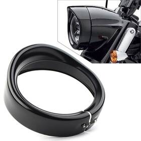Hukyu 550748857737 7 Inch Black Headlight Passing Light Lamp Decorate Trim Ring Visor Cover For Harley