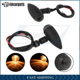 Im166365s01 Imcarparts Fit For Motorcycle Custom Bike Pair Mini Bullet Turn Signal Lights Amber Light