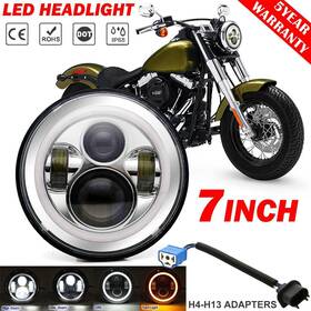 Cb1100044 Ironwalls Motorcycle 7 Inch Led Headlight Drl Chrome Lamp For Honda Ymaha Suzuki