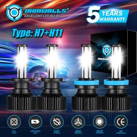 Oxb-a9h7h11-068 Ironwalls For Suzuki Gsx1300r Hayabusa 2008 2009 2011-18 6-sides Led Headlight White Bulbs