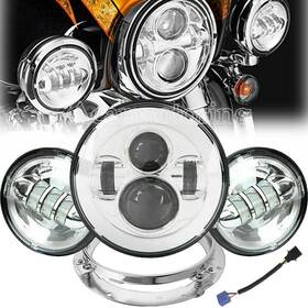 Tsn09781825 Ironwalls 7 Inch Led Headlight 4.5 Passing Fog Lights With Ring Bracket For Harley Touring Us