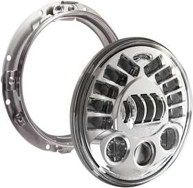 0555061 J.w. Speaker 8790 Adaptive 2 Led Headlight With Mounting Ring 7 Inch Chrome #0555061