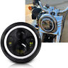 Jet-a345-flstc Inch Black Led Headlight Halo Ring Drl High Low Beam