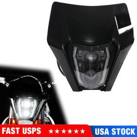 C18120126-d Jfg Racing Motorcycle Headlight Led Headlamp With Turn Signals Universal For Dirtbike Black