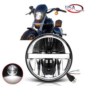 Jg-m004 Jg-ledlight Dot Black 5-3/4 Inch 5.75 Led Headlight Hi/lo Sealed Beam Drl For Motorcycle