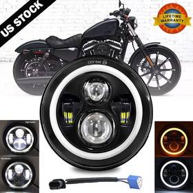 Jgj003tb1 Kb-autolight Dot 7 Inch Led Headlight Drl Angel Eyes Hi/lo Beam For Motorcycle Motor Bike