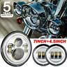 Ken-100101241 Unbranded For Harley Davidson Chrome Led Halo Drl Headlight Fog