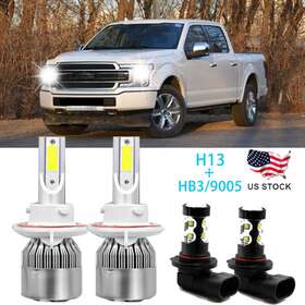 Vis-h13 Keyfitoo 9145 For 2004-2014 Ford F-150 8000k Led Headlight Hi/lo Fog Light 4x Bulbs Combo Qe
