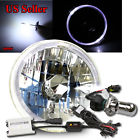 Knockoffparts009077 Kno White Led Halo Round Clear Reflector Headlight Bixenon Hid