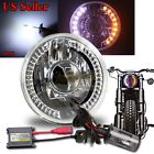 Knockoffparts0128367 Kno White Amber Drl For Harley Round Projector Headlight Bucket