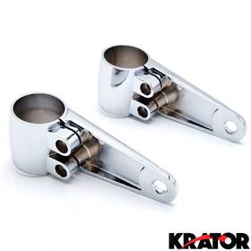 Krator 698056486840 New Pair Of Polished Aluminum Motorcycle Headlight Brackets 35mm 39mm 41mm Forks