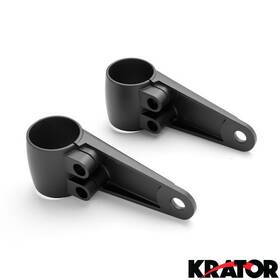 Krator 698056486895 Pair Of Polished Black Aluminum Motorcycle Headlight Brackets 35 39mm 41mm Forks