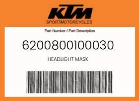 Ktm 6200800100030 Genuine Headlight Mask -