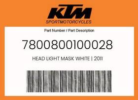 Ktm 7800800100028 Genuine Head Light Mask White 2011 -