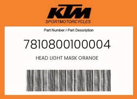 Ktm 7810800100004 Genuine Head Light Mask Orange -