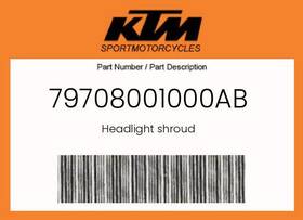79708001000ab Ktm Genuine Headlight Shroud -