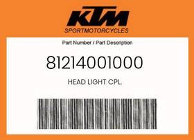 81214001000 Ktm Genuine Head Light Cpl. -