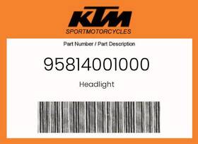 95814001000 Ktm Genuine Headlight -