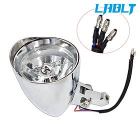 Om65988oc Lablt Bobber Chopper Dyna 12v Motorcycle Chrome Visor Headlight Lamp