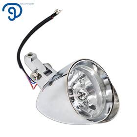 Lp175968ks Labwork Motorcycle Chrome Visor Headlight Lamp 12v For Bobber Chopper Dyna