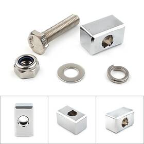 Lbox 550723395209 Chrome Headlight Mounting Block For Harley Custom Mount