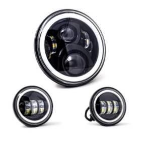 Lectric Lighying 810088721397 Letric Lighting 7 Full-halo Black Led Headlight With 2 4.5 P