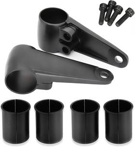 Leimo Kparts 788626206173 Billet Aluminum Headlight Fork Mounting Brackets Compatible With 35mm Black