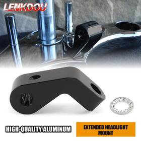02002-0017b-fm Lenkdou For Harley Headlight Mount Black Extended Softail Springer Bobber Chopper Custom
