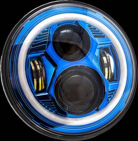 Llc-icc-7b Letric Lighting Co 7 Inch Led Headlight Blue Halo Indian